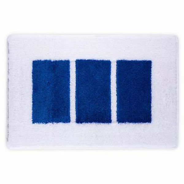 Rhomtuft Badteppich Liberty weiß/blau - 844 Badematten Gr. 50 x 60 günstig online kaufen