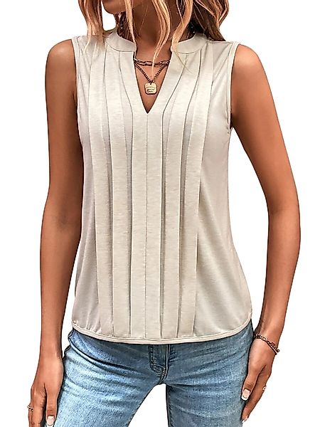 DEBAIJIA Kurzweste Damen Tank Top Plissee günstig online kaufen