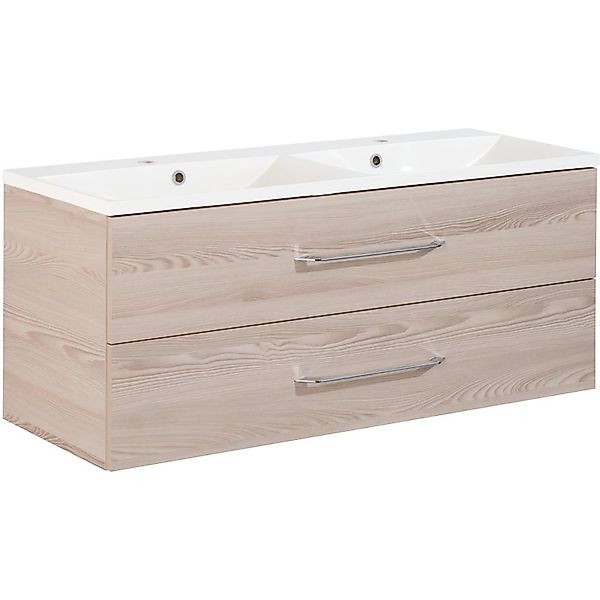 Fackelmann Doppel-Waschtisch B.clever 120 cm Weiß Hochglanz mit Softclose-S günstig online kaufen