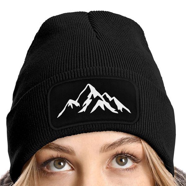 Neverless Strickmütze Damen Beanie mit Patch günstig online kaufen