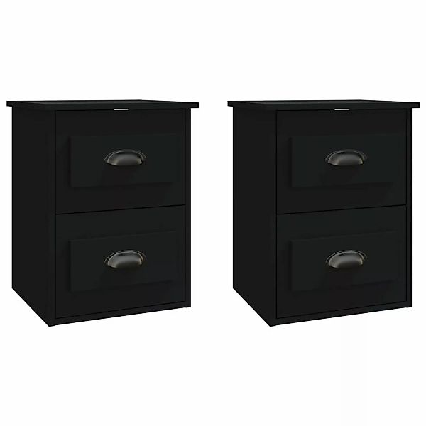 Vidaxl Wand-nachttische 2 Stk. Schwarz 41,5x36x53 Cm günstig online kaufen