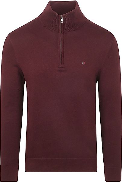 Tommy Hilfiger Half Zip Pullover Essential Bordeaux - Größe L günstig online kaufen