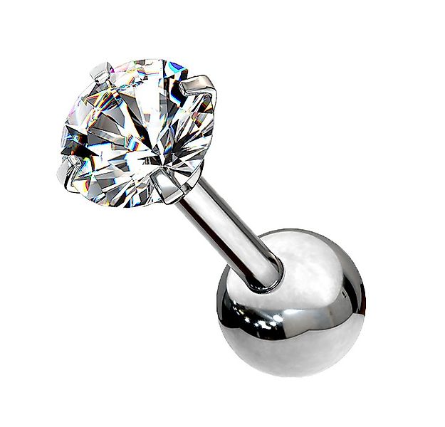 Taffstyle Piercing-Set Tragus Chirurgenstahl mit runden Zirkonia Silber 1,2 günstig online kaufen