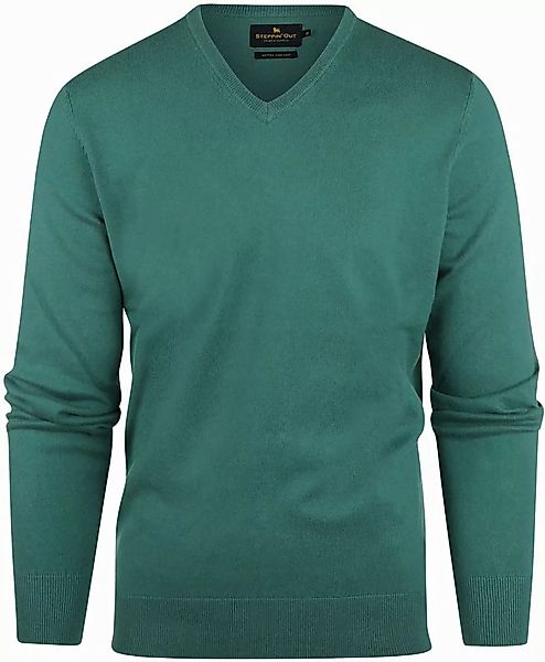 Steppin' Out Pullover Cotton Cashmere V-Ausschnitt Medium Grün - Größe XXL günstig online kaufen