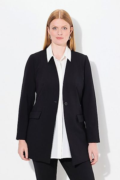 Ulla Popken Blusenblazer Blazer Punto di Roma V-Ausschnitt Knopfverschluss günstig online kaufen