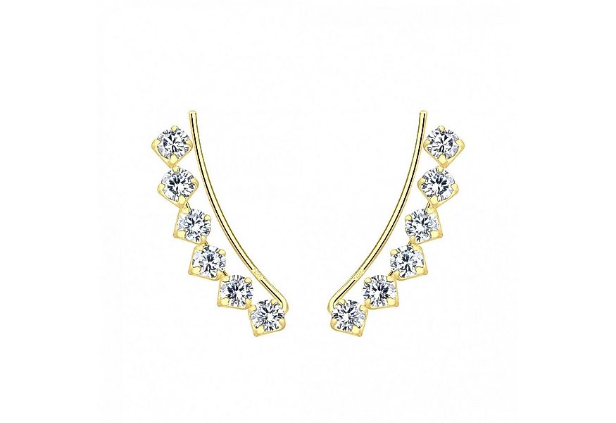 ALEXANDER YORK Paar Ohrhaken Ear Climber ZIRKONIA in Gold, 2-tlg., 925 Ster günstig online kaufen