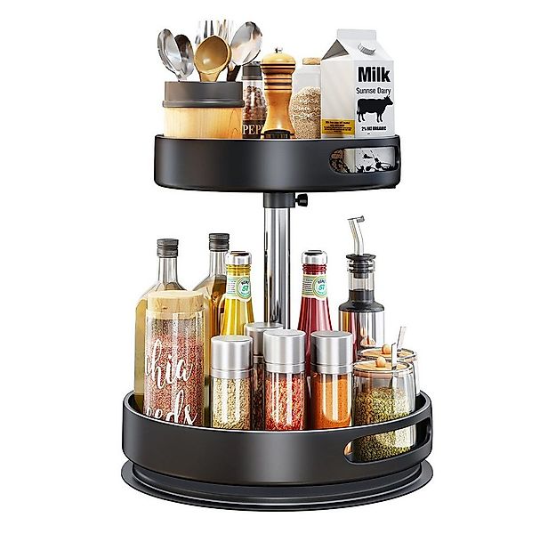 zggzerg Gewürzregal Lazy Susans 2 Etagen Drehteller Organizer, 360° Drehbar günstig online kaufen