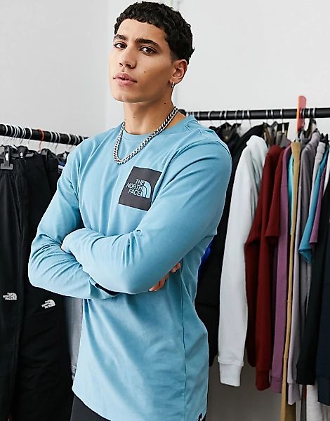 The North Face – Fine – Langärmliges Shirt in Blau günstig online kaufen