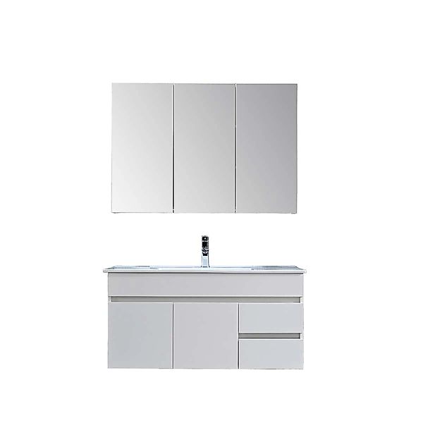 Sanotechnik Badezimmer-Set Belluno Weiß 4-teilig inkl. Hochschrank günstig online kaufen