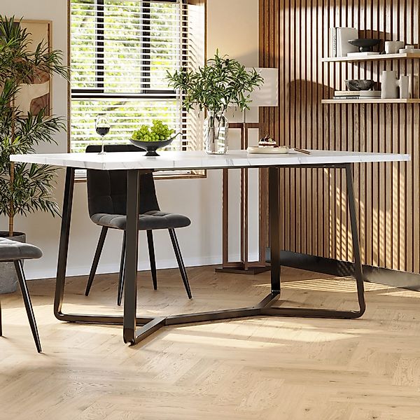 IDEASY Esstisch Marmor-Esstisch 140x75cm schwarz - günstig online kaufen