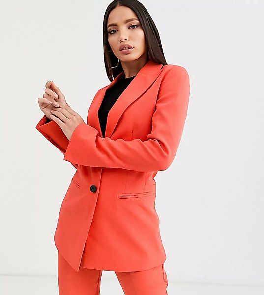 ASOS DESIGN Tall – Pop – Taillierter Anzugblazer-Rot günstig online kaufen