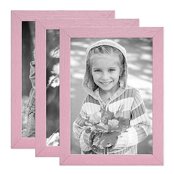 PHOTOLINI Bilderrahmen 3er Set Massivholz-Rahmen - günstig online kaufen