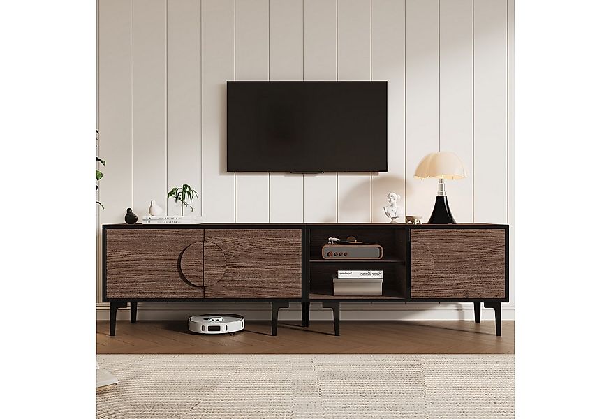 KLAM HOME Lowboard 180cm Lowboard TV Schrank Für Bis Zu 80 Zoll Fernseher M günstig online kaufen