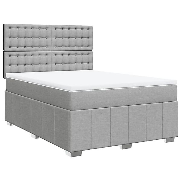 vidaXL Boxspringbett mit Matratze Hellgrau 140x200 cm Stoff 3294005 günstig online kaufen