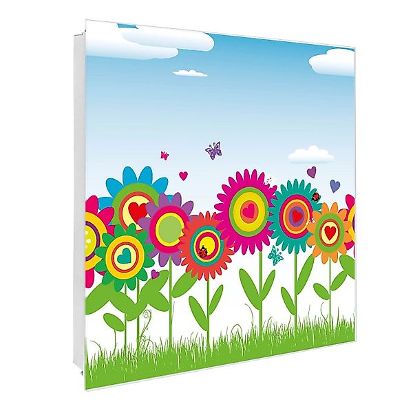 Banjado Großer Schlüsselkasten Glas 30x30cm Weiß Scharnier Rechts 50 Haken günstig online kaufen