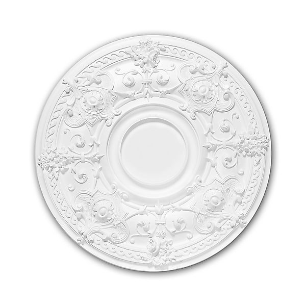 PROFHOME 156040 RoSette aus Polyurethan DeckenroSette Zierelement 70,7 cm 7 günstig online kaufen