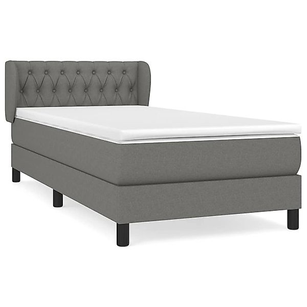 vidaXL Boxspringbett mit Matratze Dunkelgrau 90x200 cm Stoff1394832 günstig online kaufen