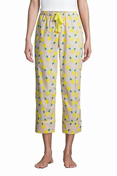 Popelin-Pyjamahose in 7/8-Länge, Damen, Größe: 48-50 Normal, Pink, Baumwoll günstig online kaufen