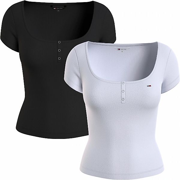 Tommy Jeans T-Shirt "TJW 2PACK HENLEY SS RIB TEE", (Packung, 2er-Pack), mit günstig online kaufen