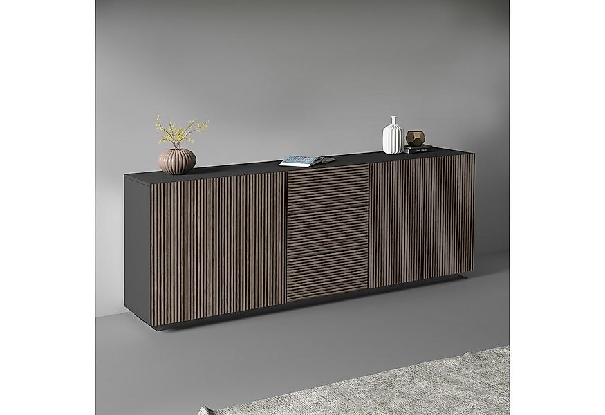 Home affaire Sideboard Vega Sideboard,Kommode,220 cm, mit 4 Türen und 3 Sch günstig online kaufen