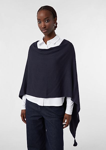 comma Poncho Indoor-Poncho Feinstrick-Poncho mit Quasten günstig online kaufen