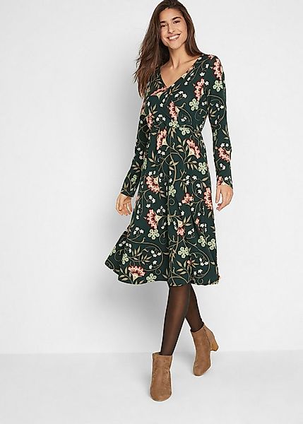 bonprix Jerseykleid für Alltag, aus Baumwolle und Elasthan, mit Wickeloptik günstig online kaufen