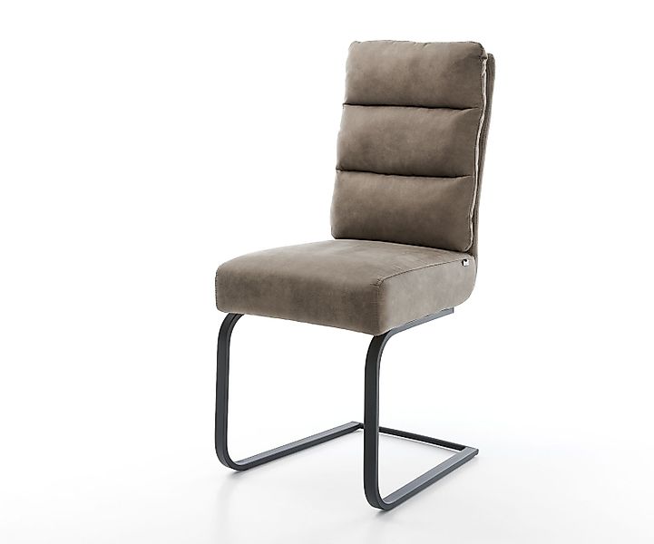 Freischwinger Pela-Flex Mikrofaser Taupe Vintage Freischwinger flach Schwar günstig online kaufen
