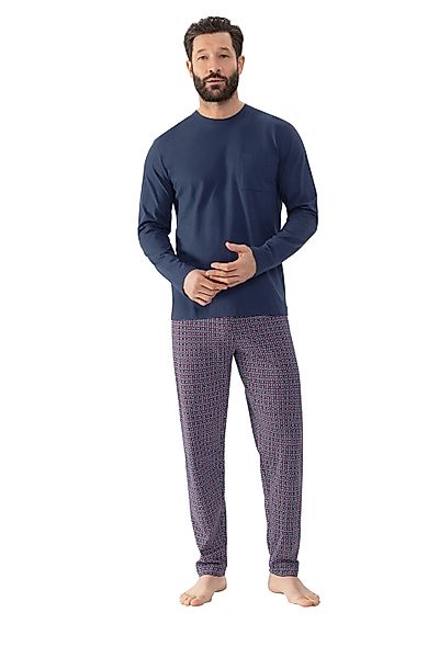 Mey Schlafanzug "Red Tile" Langarm-Shirt mit Brusttasche günstig online kaufen