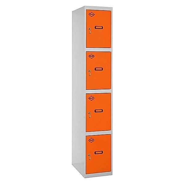 PROREGAL Spind AMEGO HxBxT 180 x 30 x 50 cm 4 Abteile Grundmodul Grau-Orang günstig online kaufen