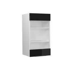 Vicco Glashängeschrank Fame-Line, Schwarz Eiche hochglanz/Weiß, günstig online kaufen