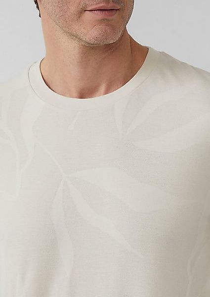 s.Oliver BLACK LABEL Kurzarmshirt Jacquard-T-Shirt mit floraler Struktur günstig online kaufen