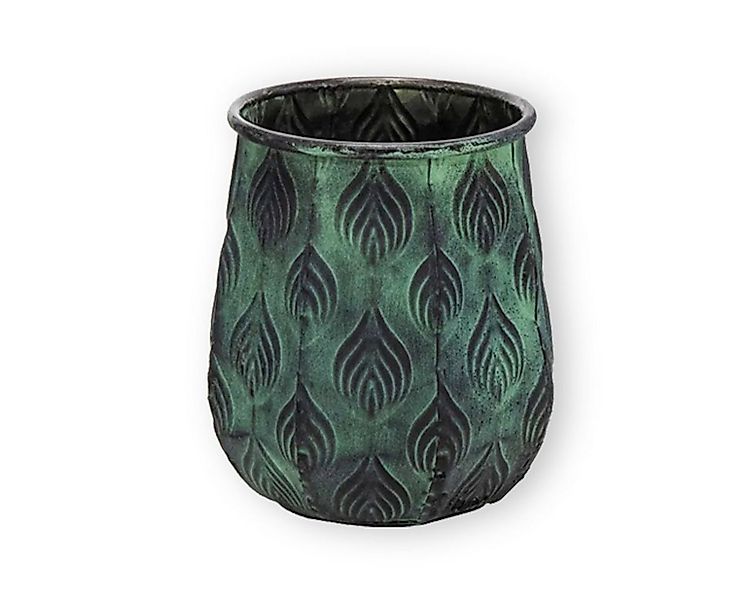 colourliving Blumentopf Pflanztopf Zinktopf Cauldron Serie Green 19cm rund günstig online kaufen