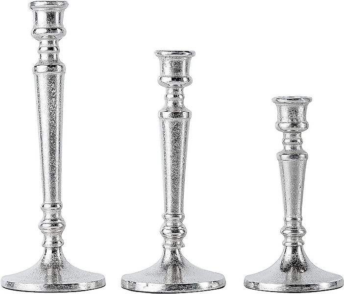 MichaelNoll Kerzenständer 3er Set Kerzenständer Silber Deko für Stabkerzen günstig online kaufen