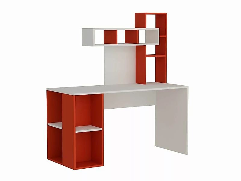 Schreibtisch Coral weiß rot B/H/T: ca. 140x75x60 cm günstig online kaufen