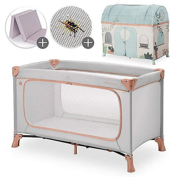 Hauck Baby-Reisebett Dream N Play Plus - Dusty Cork / Plants, Kinderreisebe günstig online kaufen