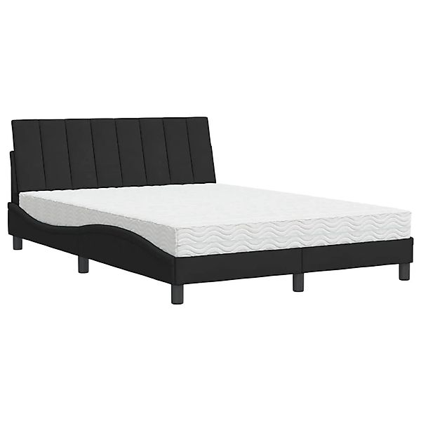 vidaXL Bett mit Matratze Schwarz 120x200 cm Samt2007239 günstig online kaufen