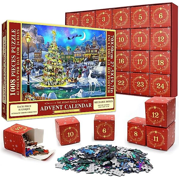 LuxusKollektion Spielzeug-Adventskalender Adventskalender Puzzle 1008 Teile günstig online kaufen