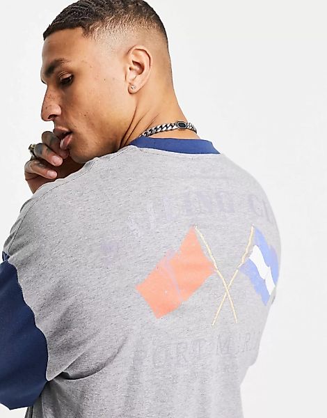 ASOS DESIGN – Langärmliges Oversize-Shirt mit Blockfarbendesign und „Sailin günstig online kaufen