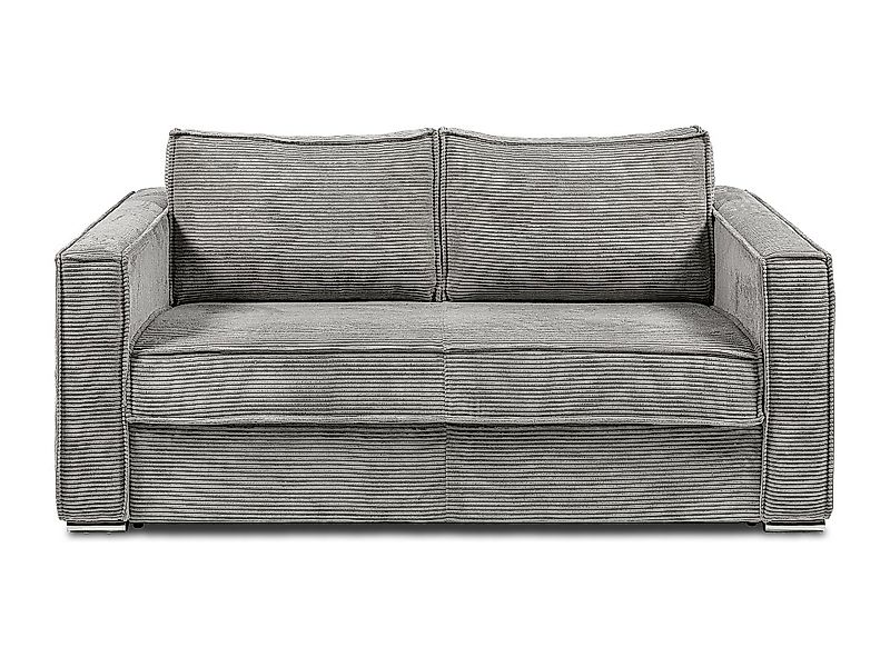 Schlafsofa mit Matratze 3-Sitzer - Cord - Hellgrau - Liegefläche 140 cm - M günstig online kaufen