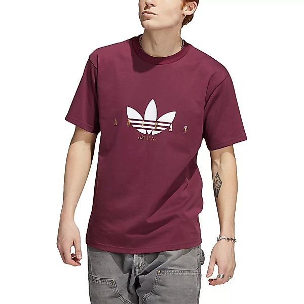 Adidas Originals Trefoil Script Kurzarm T-shirt S Victory Crimson günstig online kaufen