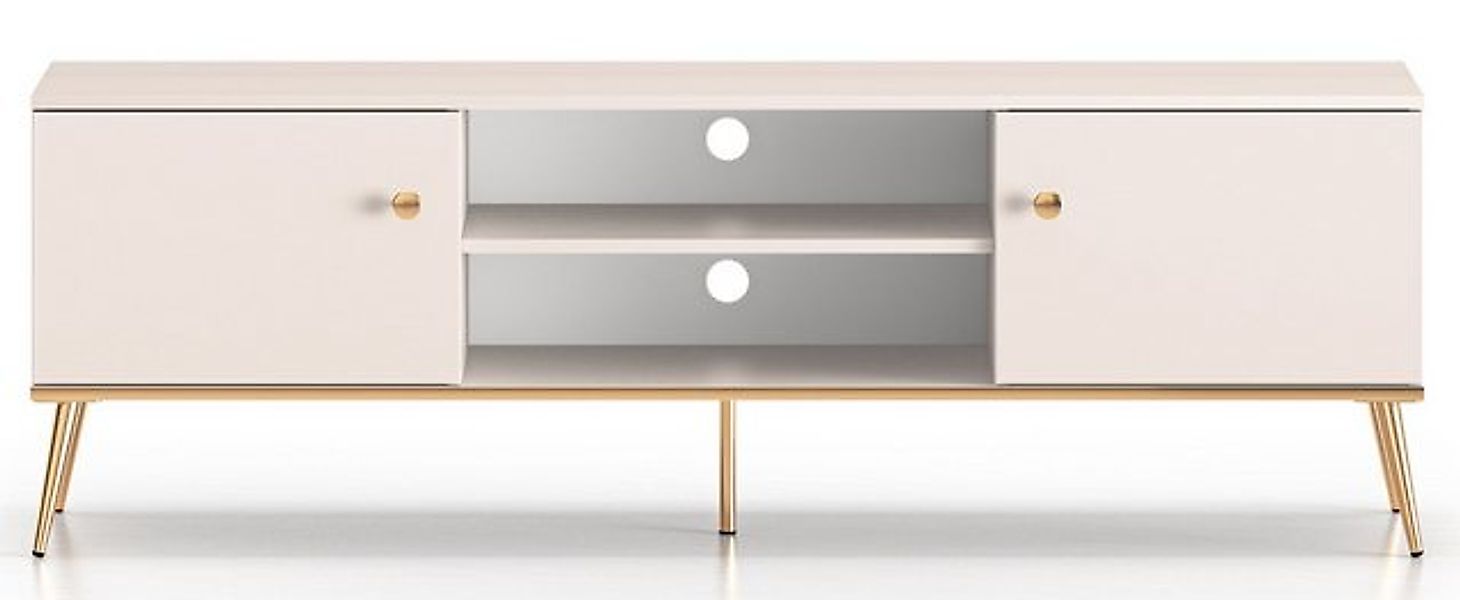 Selsey TV-Schrank SELGIN TV-Lowboard Greige mit Soft-Close, matt, Metallfüß günstig online kaufen