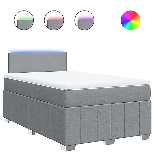 vidaXL Boxspringbett mit Matratze Hellgrau 120x200 cm Stoff 3289328 günstig online kaufen
