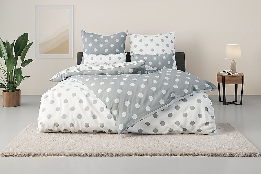 my home Wendebettwäsche Dots, Polycotton recycelt, günstig online kaufen