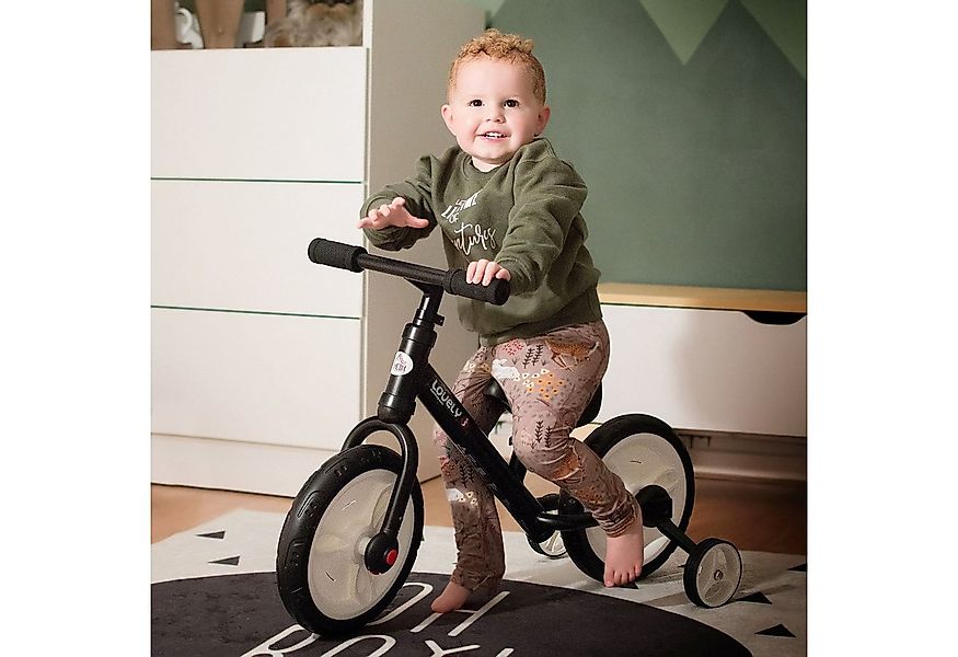 HOMCOM Laufrad Kinderrad Stützräder Pedale, 2-5 Jahre, höhenverstellbar, PP günstig online kaufen