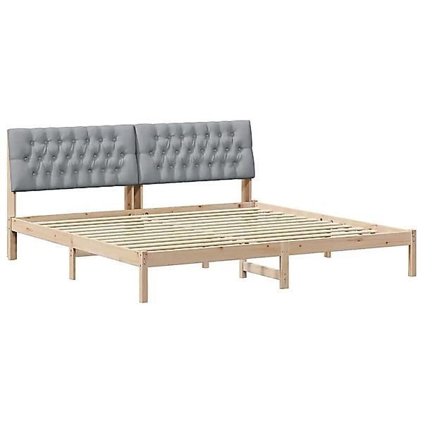 vidaXL Bettgestell mit Gepolstertem Kopfteil Braun 200 x 200 cm 3394378 günstig online kaufen