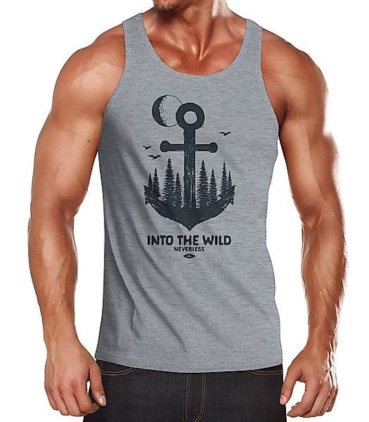 Neverless Tanktop Herren Tank-Top Anker Wald Mond Vögel Adventure Vintage M günstig online kaufen