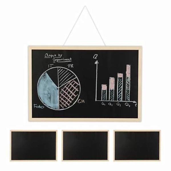 relaxdays 4 x Kreidetafel mit Holzrahmen 40x60 cm schwarz günstig online kaufen