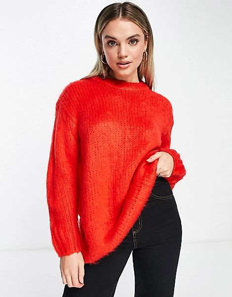 ASOS DESIGN – Grober Oversize-Pullover in Rot günstig online kaufen