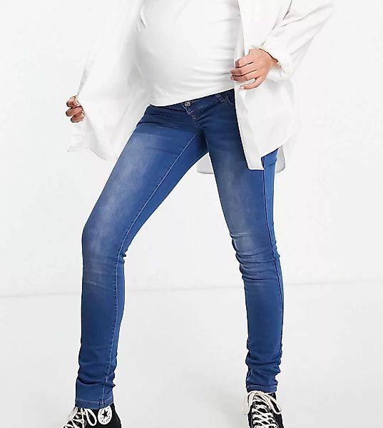 Mamalicious Maternity – Skinny-Jeans in Mittelblau günstig online kaufen