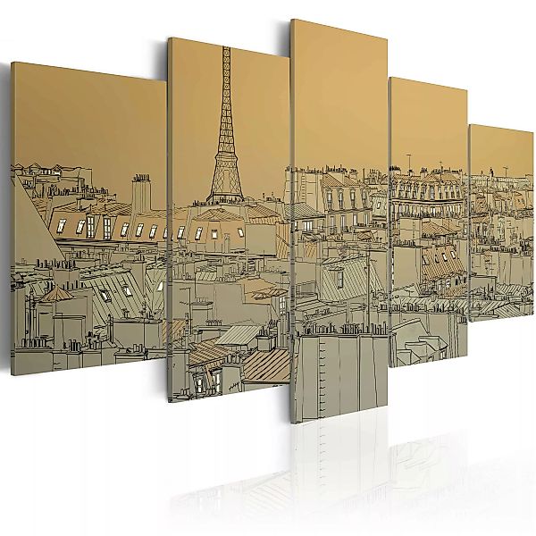 Wandbild - Über den Dächern von Paris (Vintage) günstig online kaufen